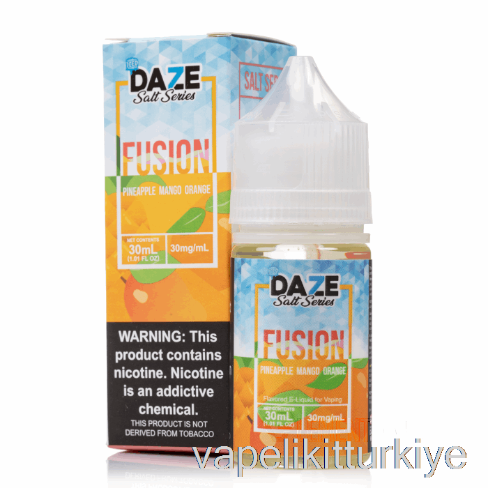 Vape Elektronik Sigara Buzlu Ananas Mango Portakal - 7 Daze Füzyon Tuzu - 30ml 30mg